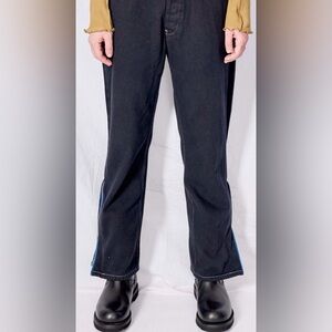 Assembly Prestige Brand 5 Pocket Black & Cobalt Zip Ankle Jeans Size XS